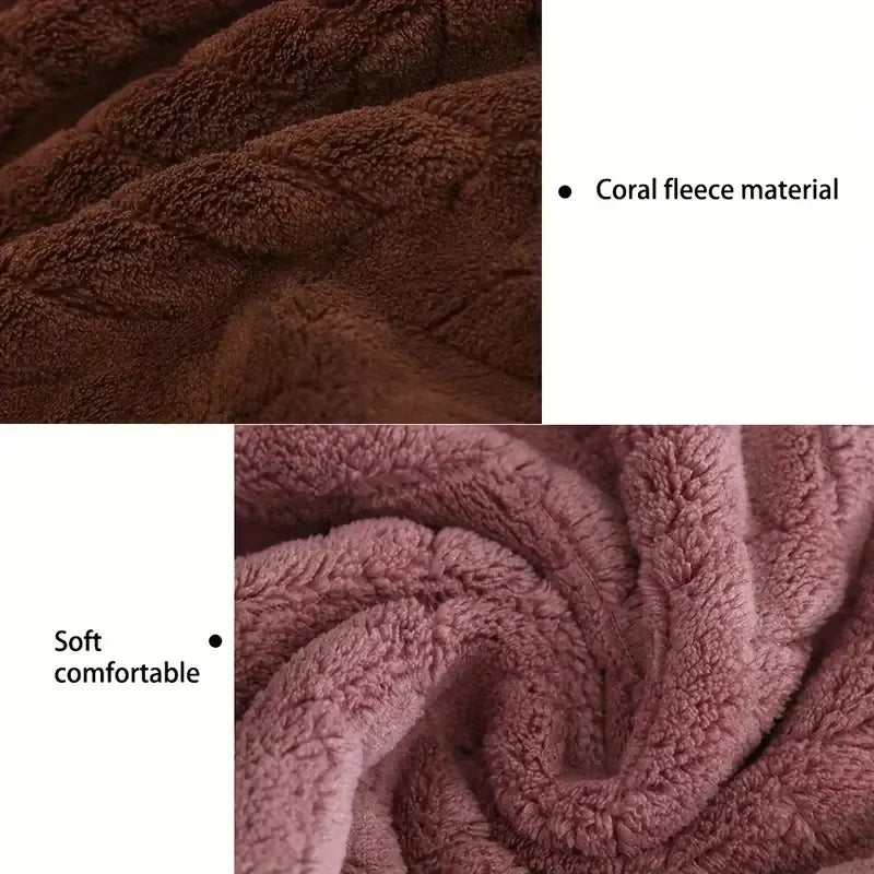 6Pcs Thick Coral Velvet Towel Set, Soft Quick Absorbent Hand Towel, Portable Sports Beach Towel, Ideal for Home Bathroom Gym Use