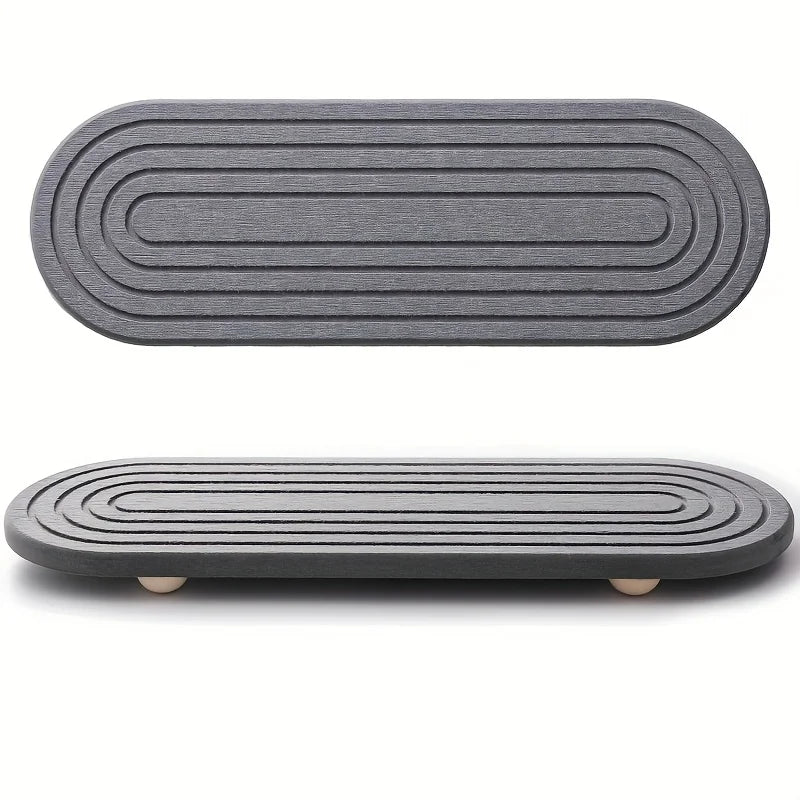 1PCS Absorbent Stone Tray for Kitchen Bathroom Countertop Quick-Dry Sink Holder Faucet Diatomite Mats - Kitchen Accessory