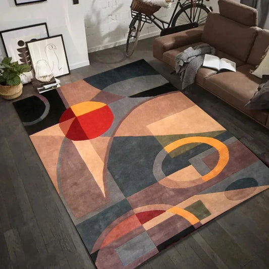 VIKAMA Abstract Geometric Rug Modern Art Deco Soft Area Rug For Living Room Bedroom Home Decor