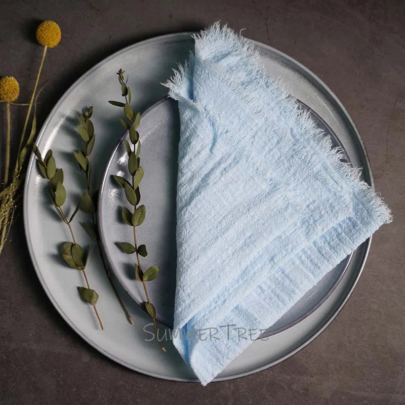20PCS Large Napkins Cotton Gauze 41x41cm Muslin Cloth Tea Towels Dinner Retro Cheesecloth Wedding Party Rustic Table Decoration