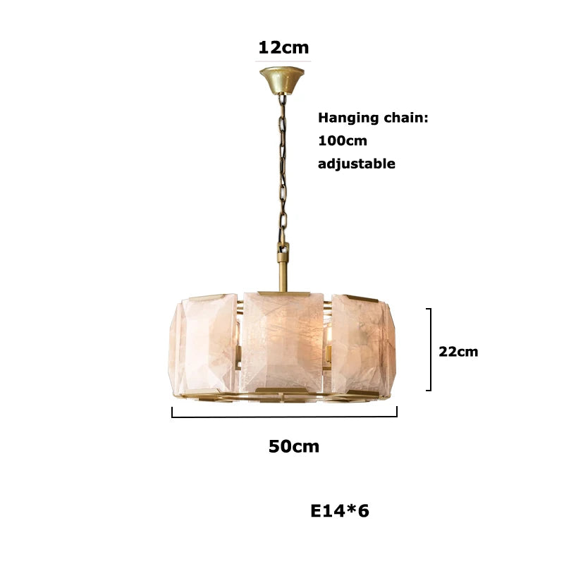 American Alabaster Pendant Chandelier Light for Living Room Dining Room Lustre Suspension Luminaire Lamp For Kitchen Island