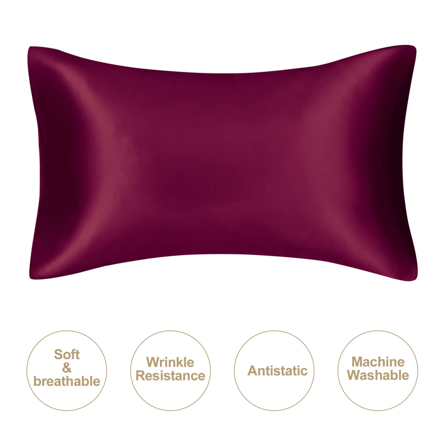 JuwenSilk silky stain pillowcase silky pillowcase natural silk pillowcase mulberry silk pillow case standard queen king