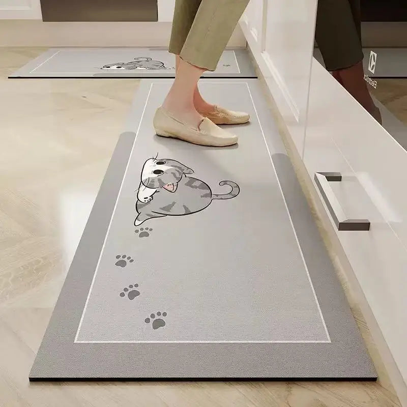 Thickened Kitchen Water-Absorbent Floor Mats Oil-Absorbent Non-Slip Mats Long Anti-Fouling Carpet Entrance Floor Mats Carpet