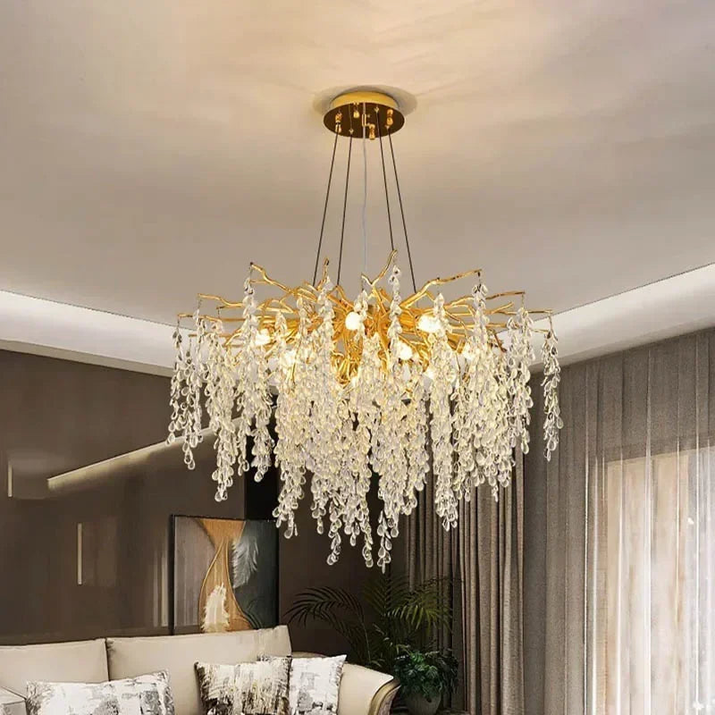 Branch-shaped Crystal Chandelier Living Room Art Home Decoration Indoor Loft Bedroom Ceiling Modern Luxury LED Chandelier Lustre