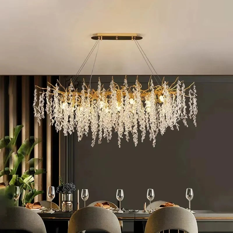 Branch-shaped Crystal Chandelier Living Room Art Home Decoration Indoor Loft Bedroom Ceiling Modern Luxury LED Chandelier Lustre