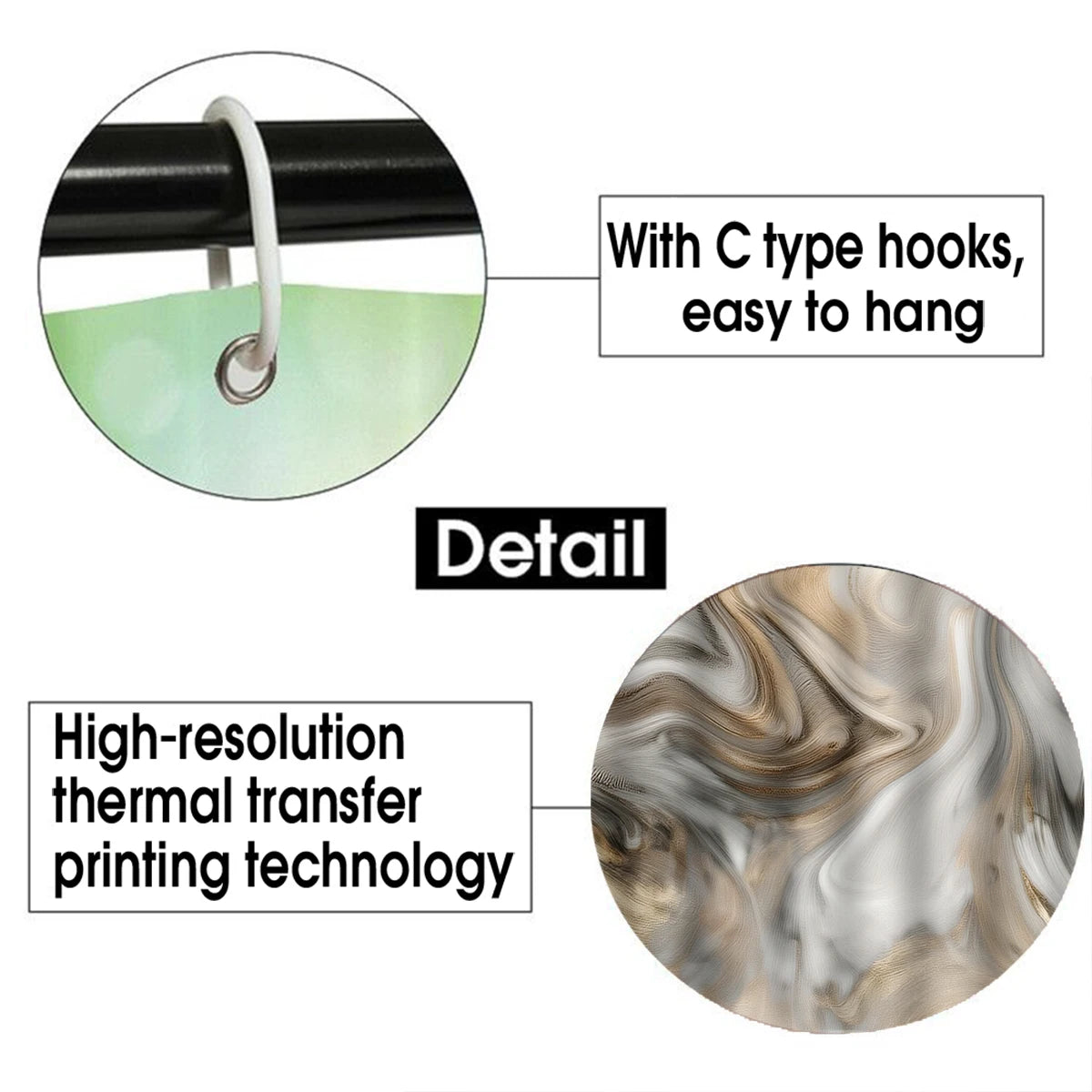 4 Pcs/Set Brown Marble Swirl Shower Curtain Bathroom Set, Neutral Abstract Print Waterproof Mildew Resistant Fabric, Family Bathroom Decor, Modern Minimalist & Neutral Style Bath Mat Set, Fits Apartment, Guest Bathroom, Home