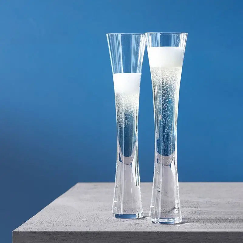 Hourglass Shape Glass Cup Tall Elegant Champagne Flute for Juice Beer Cocktail Home Bar Party Wedding