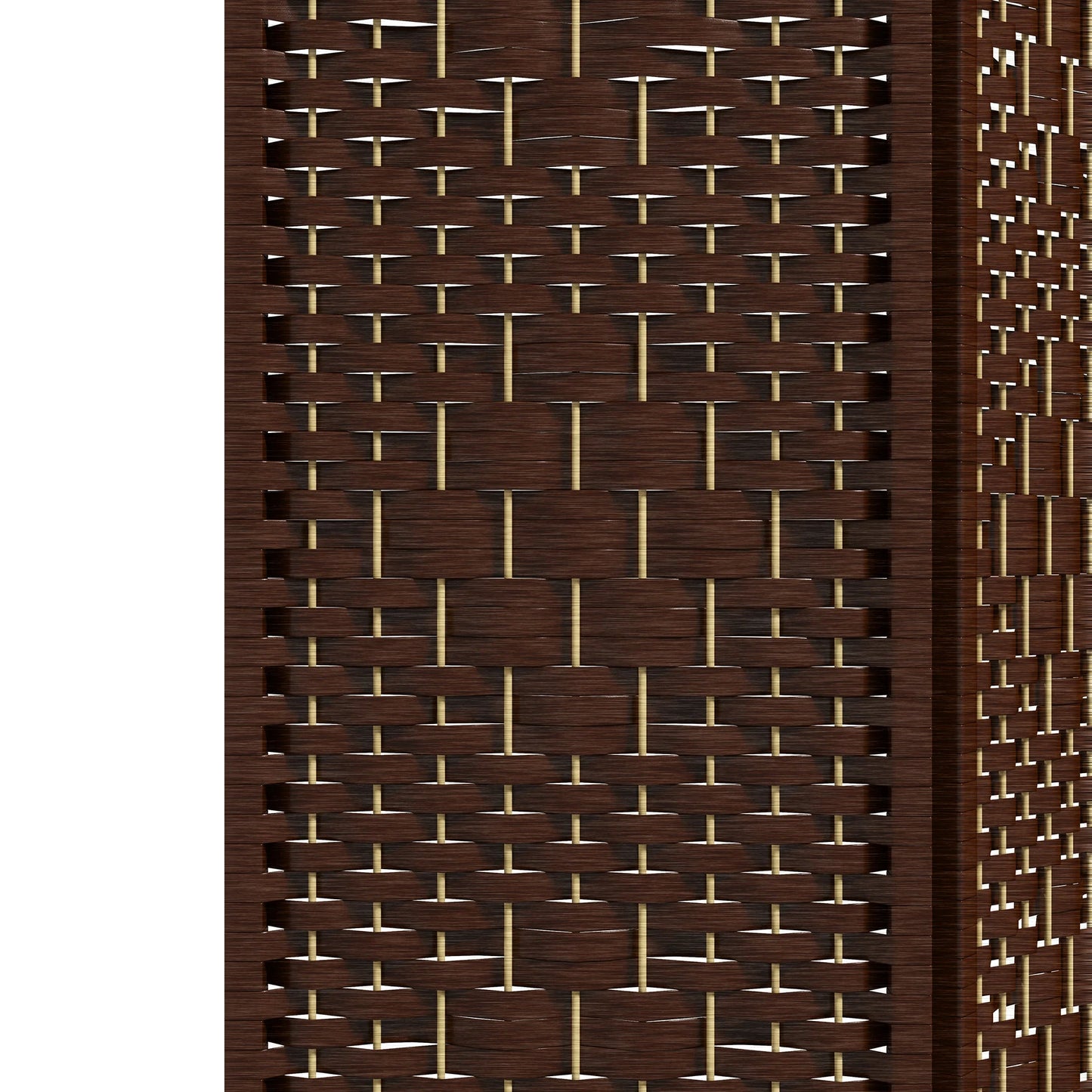 HOMCOM 4 Panel Room Divider, Folding Privacy Screen, 5.6' Room Separator, Wave Fiber Freestanding Partition Wall Divider, Brown