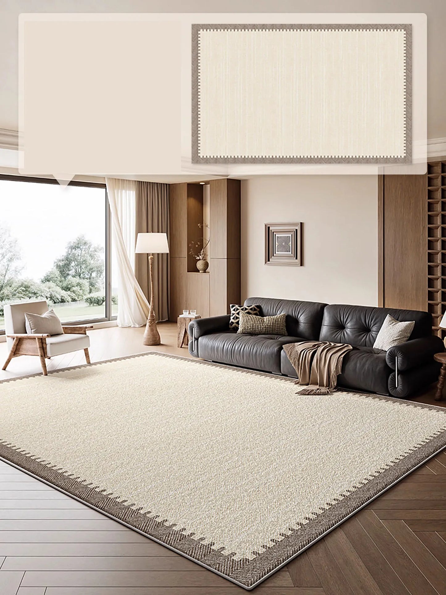 Modern Simple Living Room Carpet Advanced Geometric Pattern Bedroom Rug Large Area Light Luxury Home Decoration Coffee Table Mat