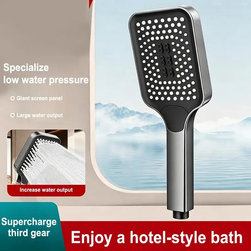 Adjustable 3-Mode High Pressure Shower Head Large Flow Water Saving Rainfall Mixer Head Bathroom Accessory