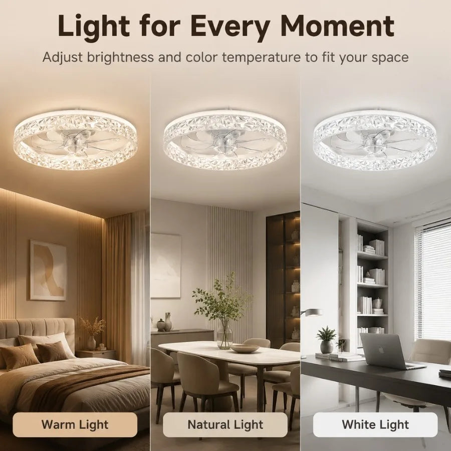 Modern Ceiling Fan With Light Remote Control Dimmable 6 Speeds DC Motor Low Noise LED Ceiling Fans Lamp For Living Room Bedroom