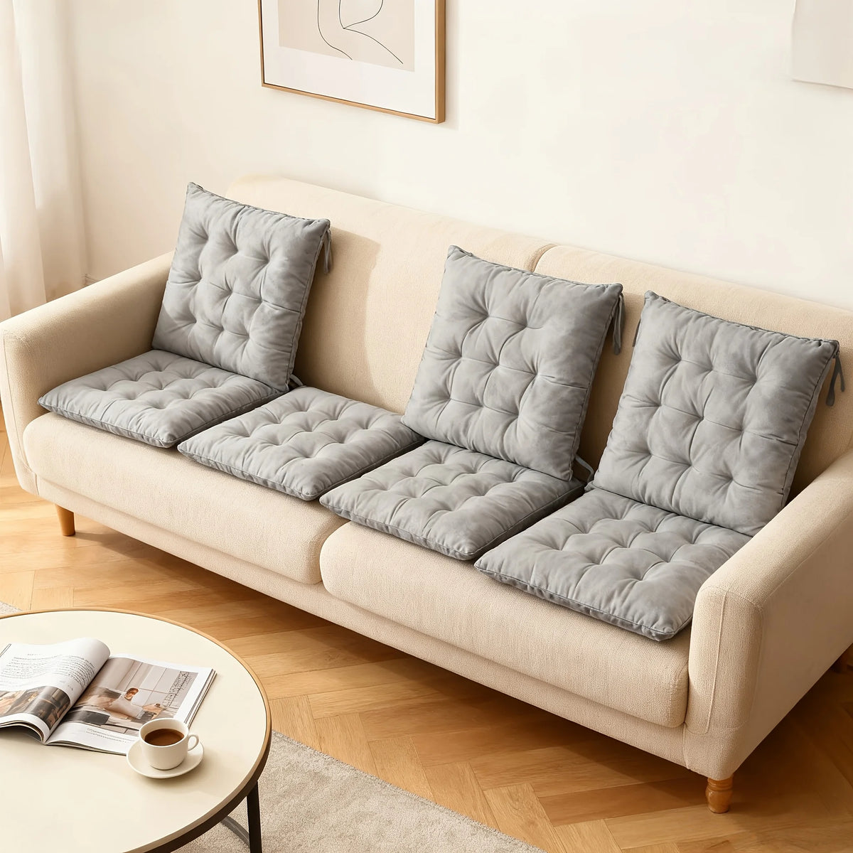 6pcs/set Square Velvet Seat Cushion Thickened Soft Cushion in Winter, Suitable for Dining Rooms Living Rooms Pillows for Bedroom