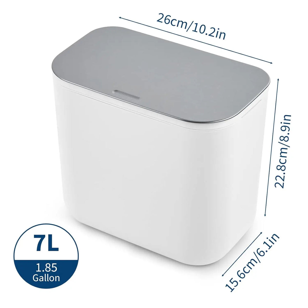 Tacleekii 7L 9L Kitchen Compost Bin for Counter Top or Under Sink Hanging Small Trash Can with Lid for Cupboard Bathroom Bedroom Office Camping