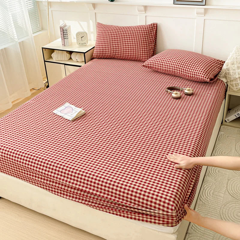 Pure Cotton Fitted Sheet Adults Kids Room Bedsheets Single/Twin/Queen/King Size Bed Cover Soft Mattress Protector