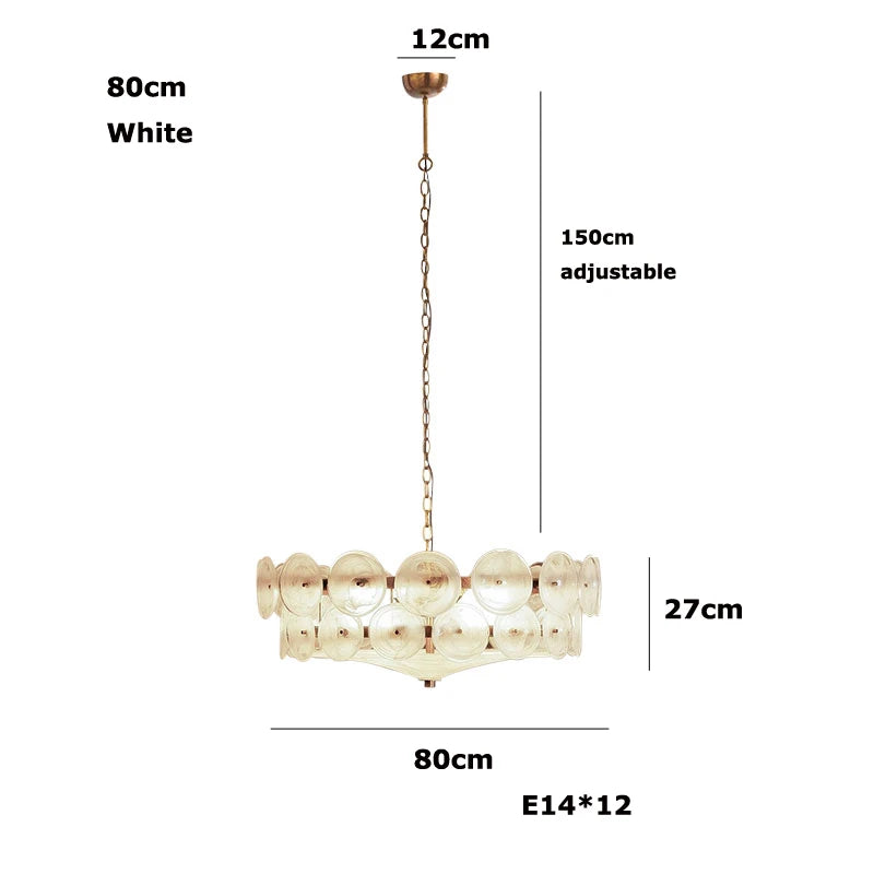 French Retro Brown Glass Pendant Lights Living Room Bedroom Restaurant Kitchen Hotel Luxury Chandeliers Home Decor Lamps Fixture