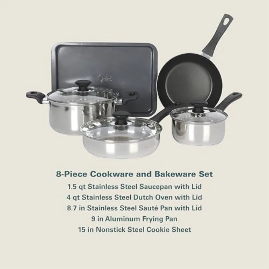 74 Piece Kitchen in a Box Pots and Pans Cookware Plates and Bowls Dinnerware Cutlery Knife Block Flatware Utensils Tools Gadget