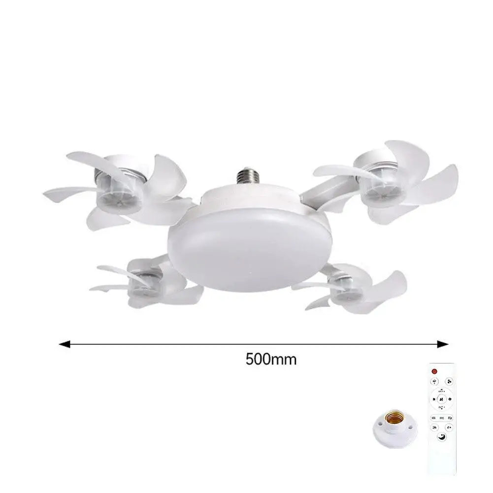 LED Drone Style Ceiling Fan Light E27 Base Silent Brushless Motor Remote Control Three Speed Dimming forBedroom Dining Room Home