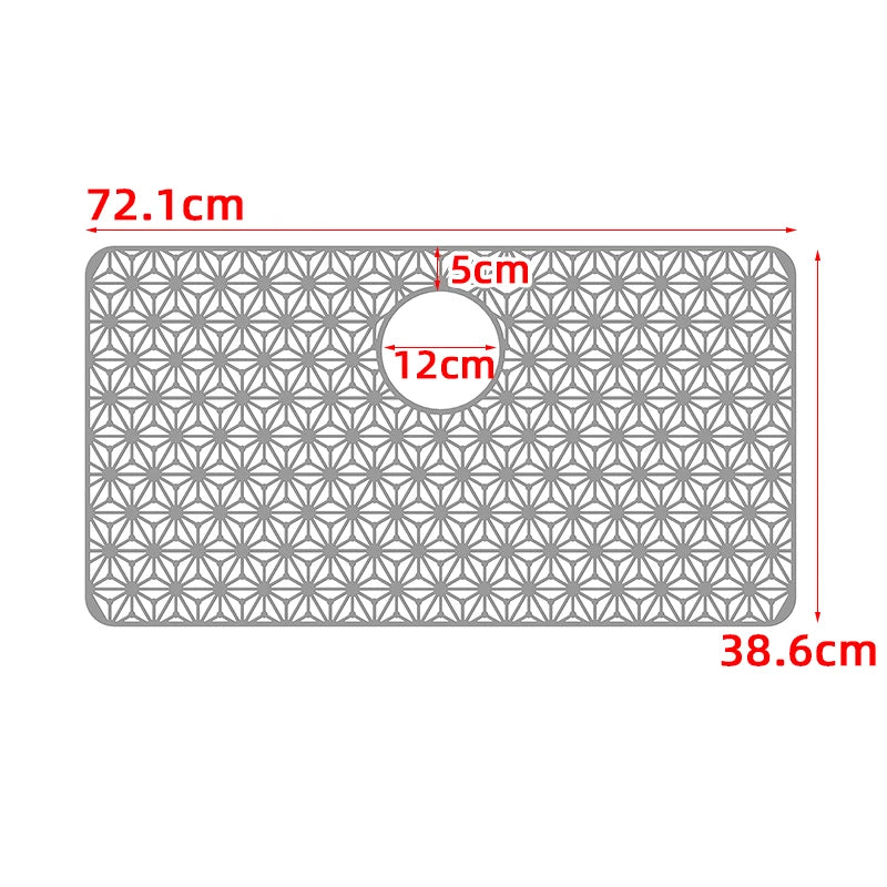 Kitchen Sink Silicone Mat Anti-Scratch Honeycomb Pad Dishwashing Basin Hollow Bottom Draining Pad Non-Slip Sink Mat