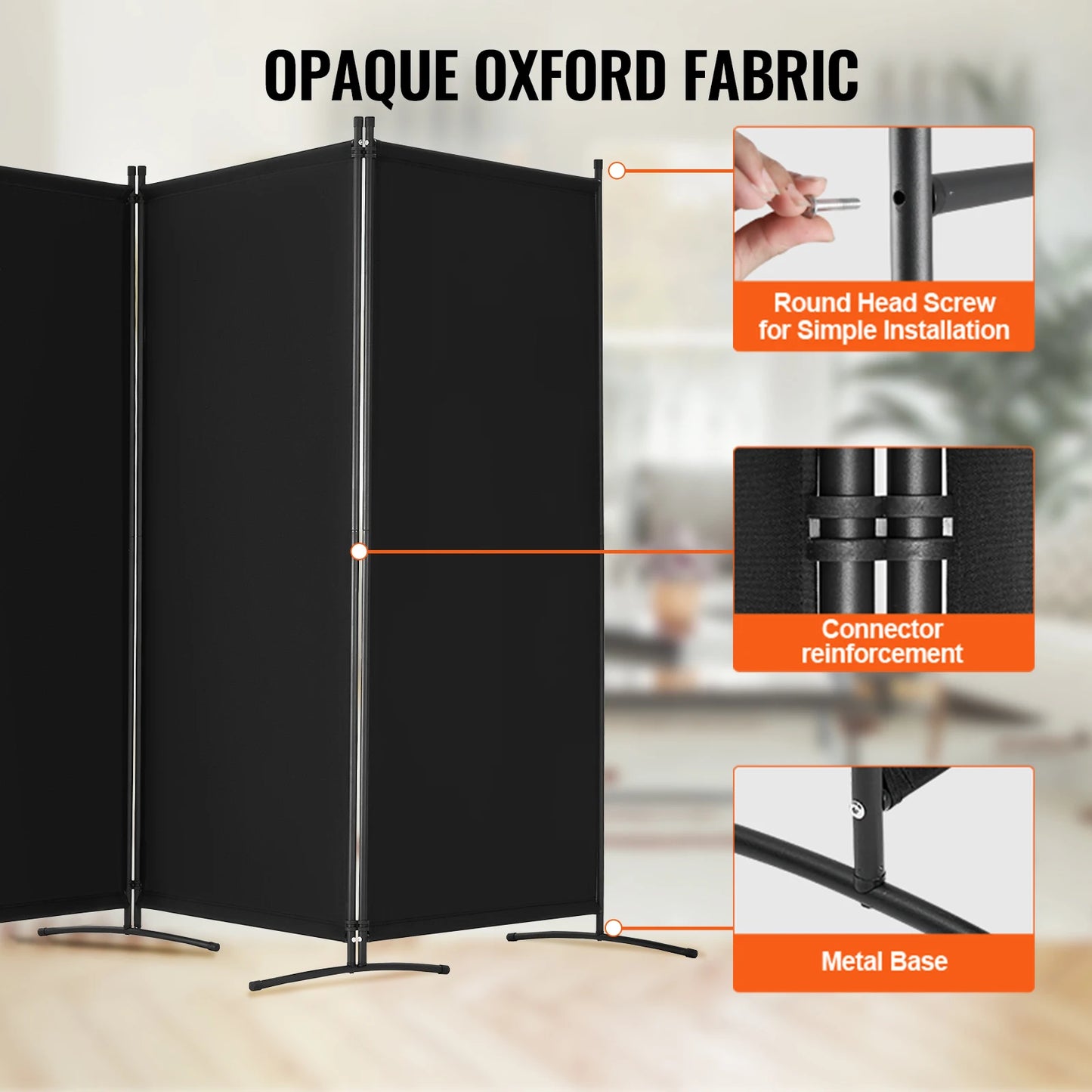 Succe Buy 3/4 Panel Room Divider Folding Privacy Screen and Portable Freestanding Room Partition for Office Bedroom Study Hotel