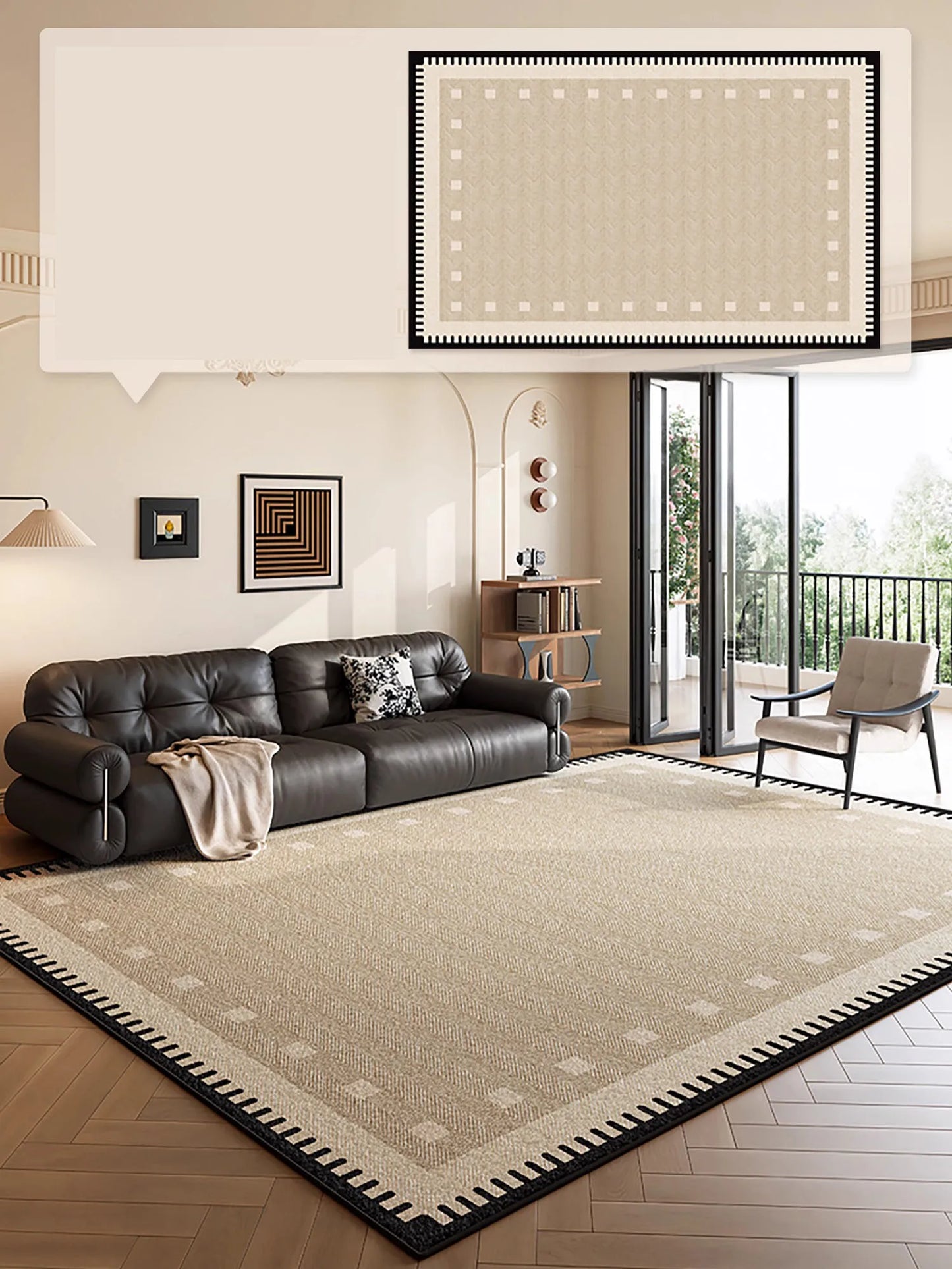 Modern Simple Living Room Carpet Advanced Geometric Pattern Bedroom Rug Large Area Light Luxury Home Decoration Coffee Table Mat