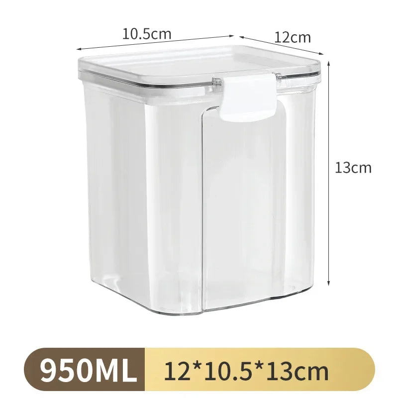 Large Capacity Sealed Jars Transparent Waterproof Kitchen Storage for Candy Dried Grains with Lid Fridge Airtight Storage Tank