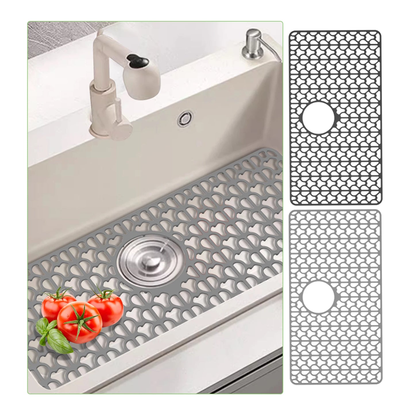 Silicone Kitchen Sink Mat Non SlipDishwashing Pad with Hollow DesignProtects Sink Bottom from Scratches Multi Functional Durable