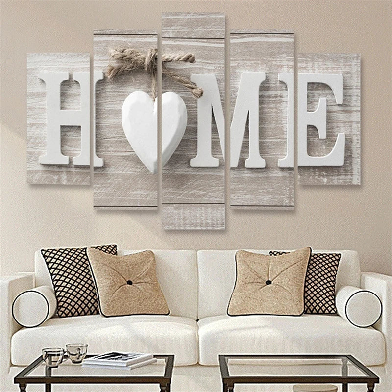 World Map Canvas Painting Flowers Landscape 5 Panel Poster Living Room Bedroom Decoration Art Prints Home Decor Wall Pictures