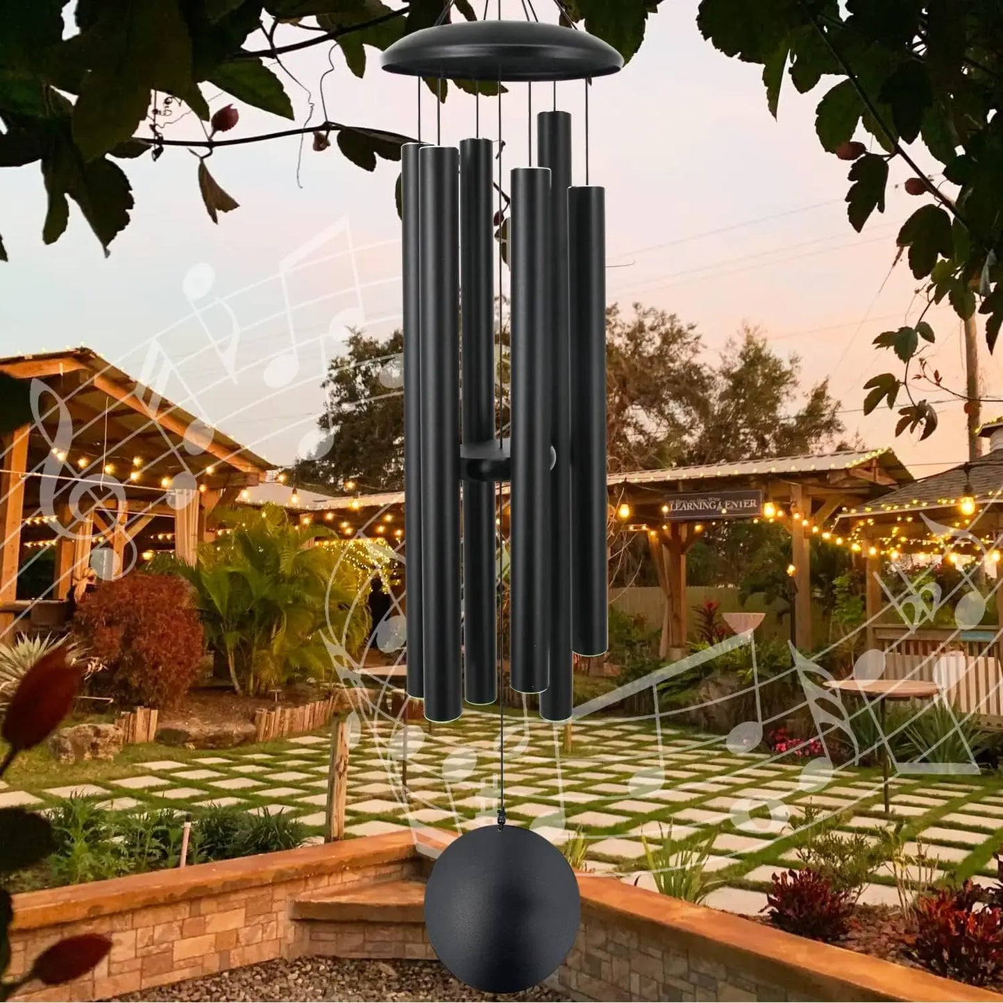 Memorial Wind Chimes with 6 Heavy Tubes, Large Deep Tone Outdoor Garden Hanging Decor, Sympathy Gifts
