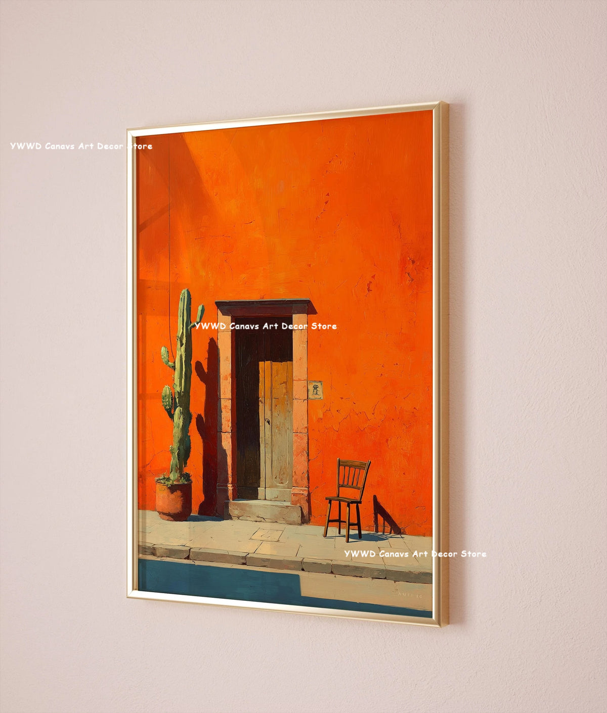 Bohemian Cactus Desert Canvas Poster Mexico Smallest Architectural Artwork Western Plant Wall Art Print for Modern Home Decor