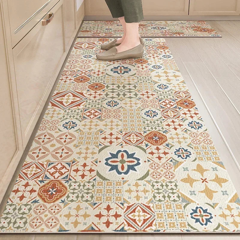 Pvc Kitchen Carpet Waterproof Floor Mat Leather Non-slip Floor Mats Large Area Rug Home Decoration