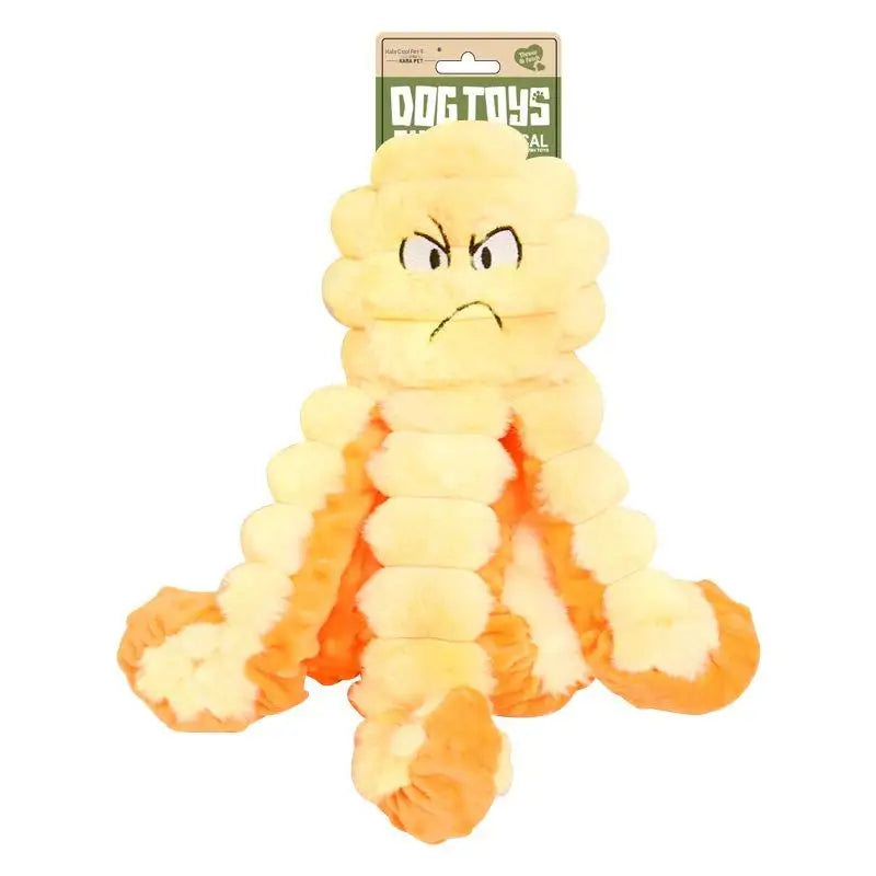 Squeaky Crinkle Octopus Dog Toy Interactive Bite-Resistant Plush for Large Small Dogs Stress Relief