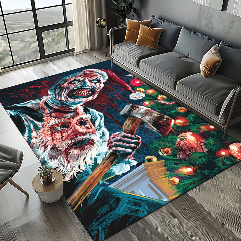 27 Style Terrifier Horror Movie Halloween Gift Area Rug Carpet for Living Room Bedroom Home Decor,kids Non-slip for Sofa Doormat