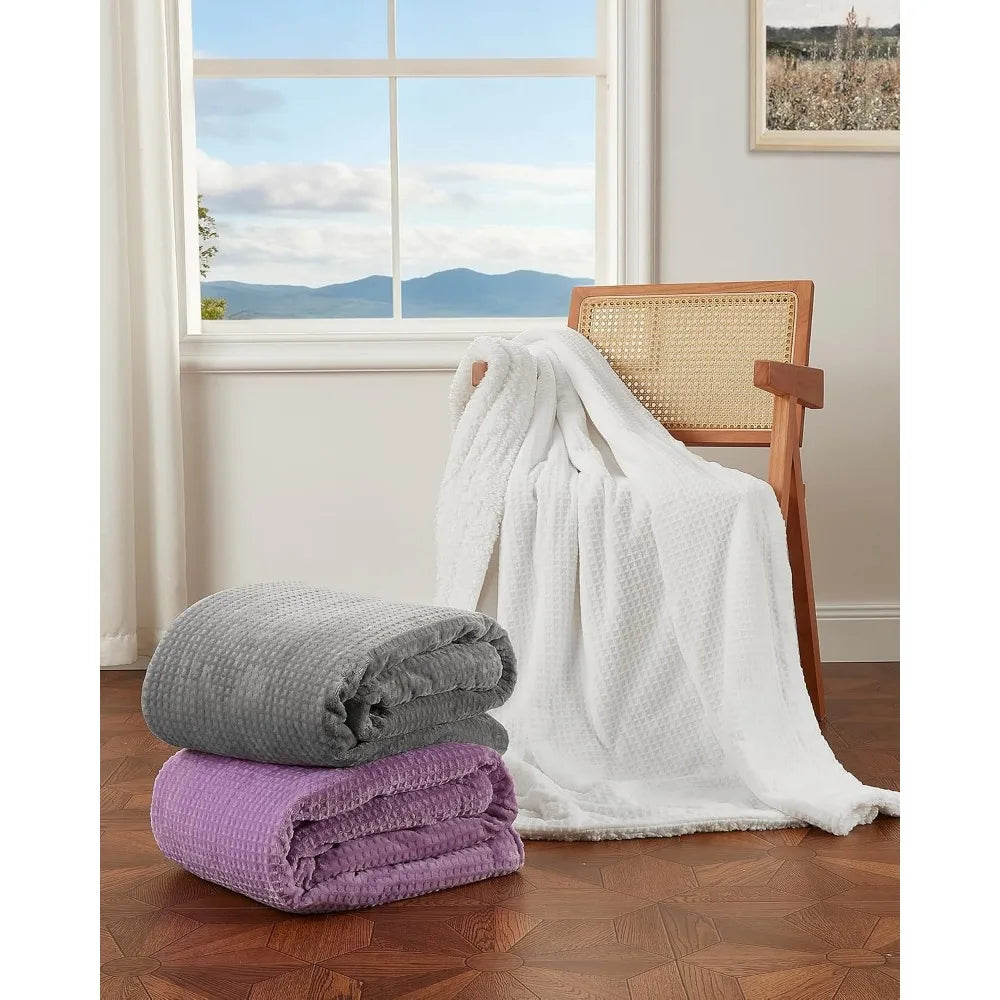 Garvee Ultra Soft Double-Sided Flannel Autumn Winter Blanket Heated Throw Blanket for Warm Bed Solid Cozy Nap Throw Electric Blanket for Sofa