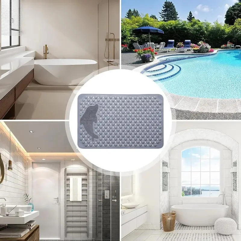 35x70cm Dolphin PVC Shower Mat, Waterproof Non-Slip Anti-Skid Bathroom Rug