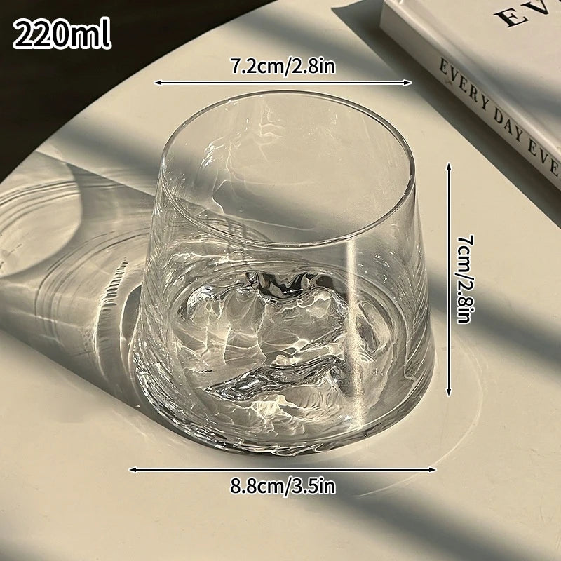 1/2pcs Glass Cup Mountain Whiskey Glass Transparent Beer Water Cup Milk Coffee Mug Tea Juice Drink Cup Bar Kitchen Drinkware