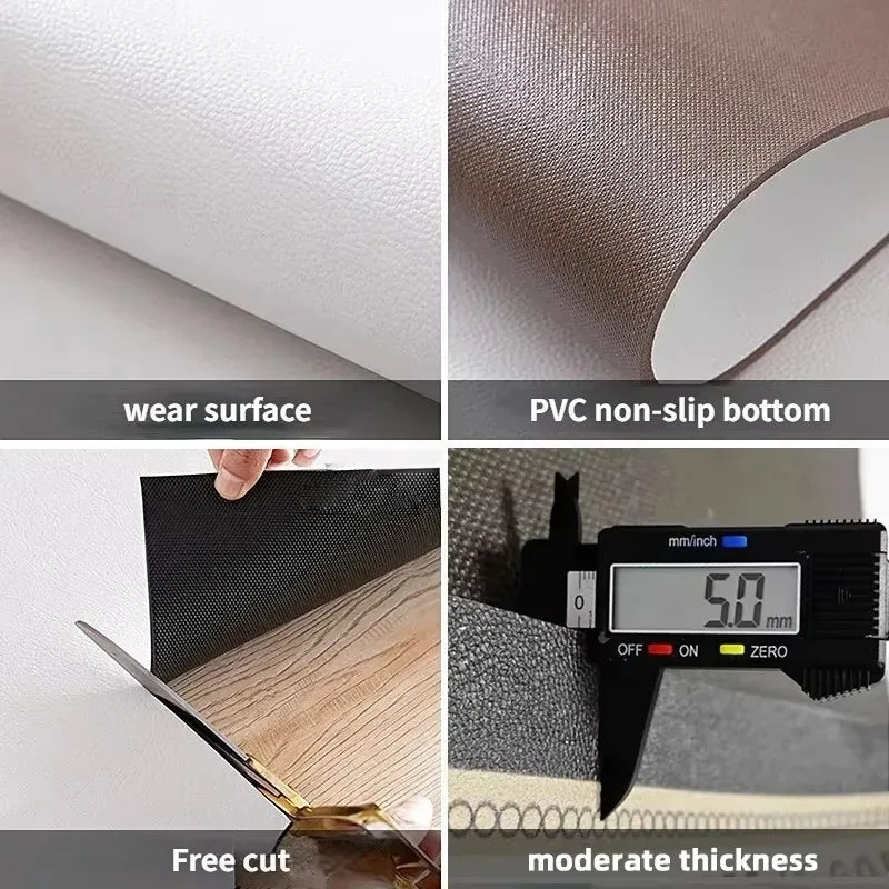 Kitchen Floor Mat PVC Leather Foot Mats Waterproof Non-slip Carpet Oil-proof Dirt-resistant Rug Home Decoration Rugs