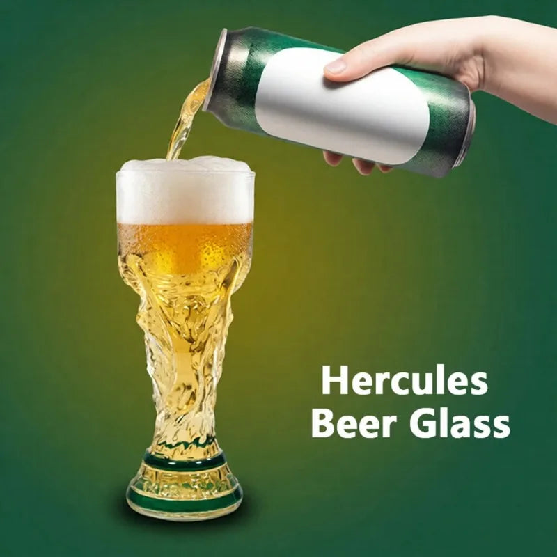 Football Soccer Trophy Shaped Beer Glass Cup Thickened Durable Sports Themed Mug for Bar Pub Party Fan Gift Home Drinkware