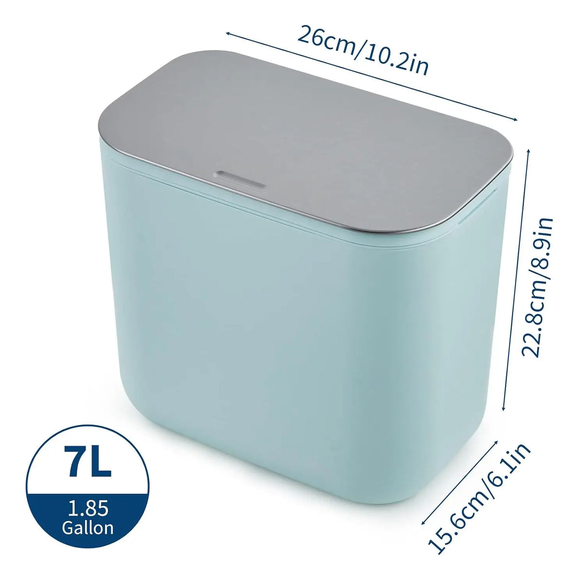 Tacleekii 7L 9L Kitchen Compost Bin for Counter Top or Under Sink Hanging Small Trash Can with Lid for Cupboard Bathroom Bedroom Office Camping