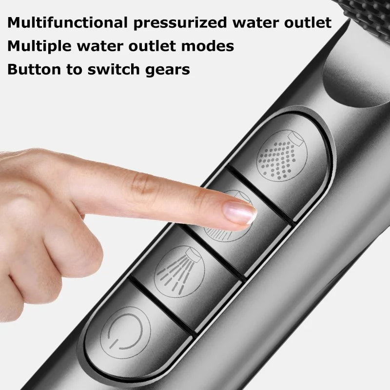 Four-speed Adjustment Shower Booster Shower Head Bathroom Household Water Heater Bath Handheld Shower Head Bracket Set