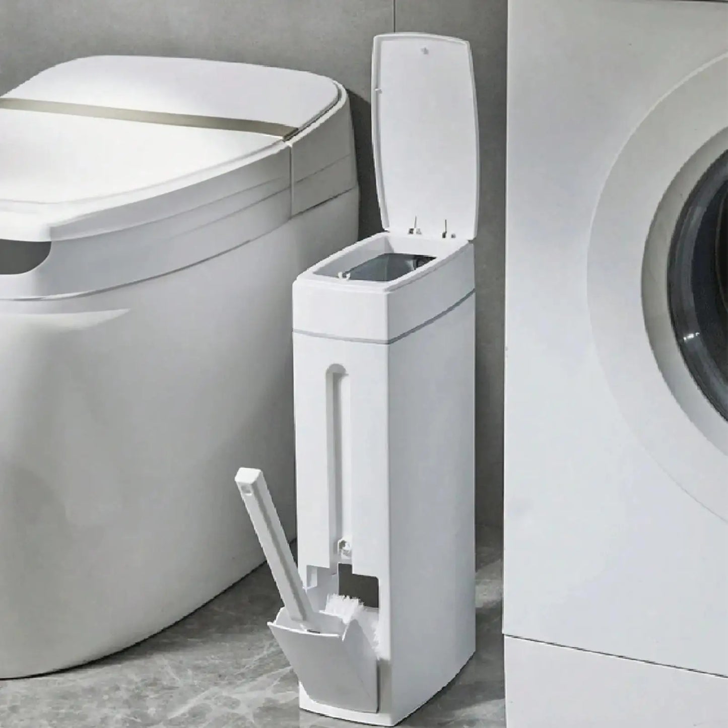 Bathroom Trash Can Bathroom Trash Can Toilet Brush Combo Save Space Small Trash Can Lid Bathroom Accessories Narrow Garbage Can