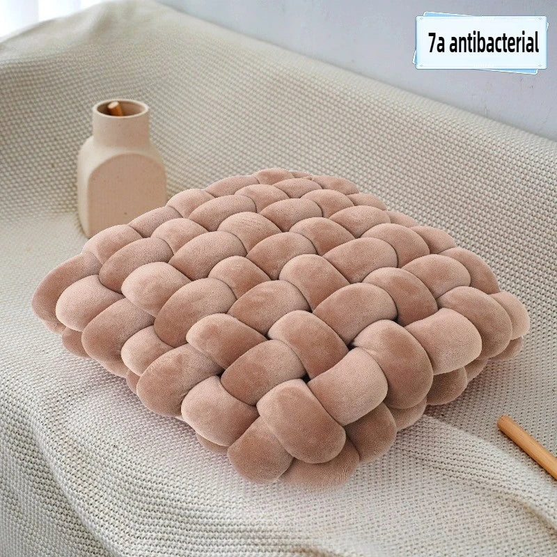 Hand Knot made Cushion 2025 Square Nordic Aesthetic Stuffed Plush Pillow Soft Skin-friendly for Office Chair & Home Sofa