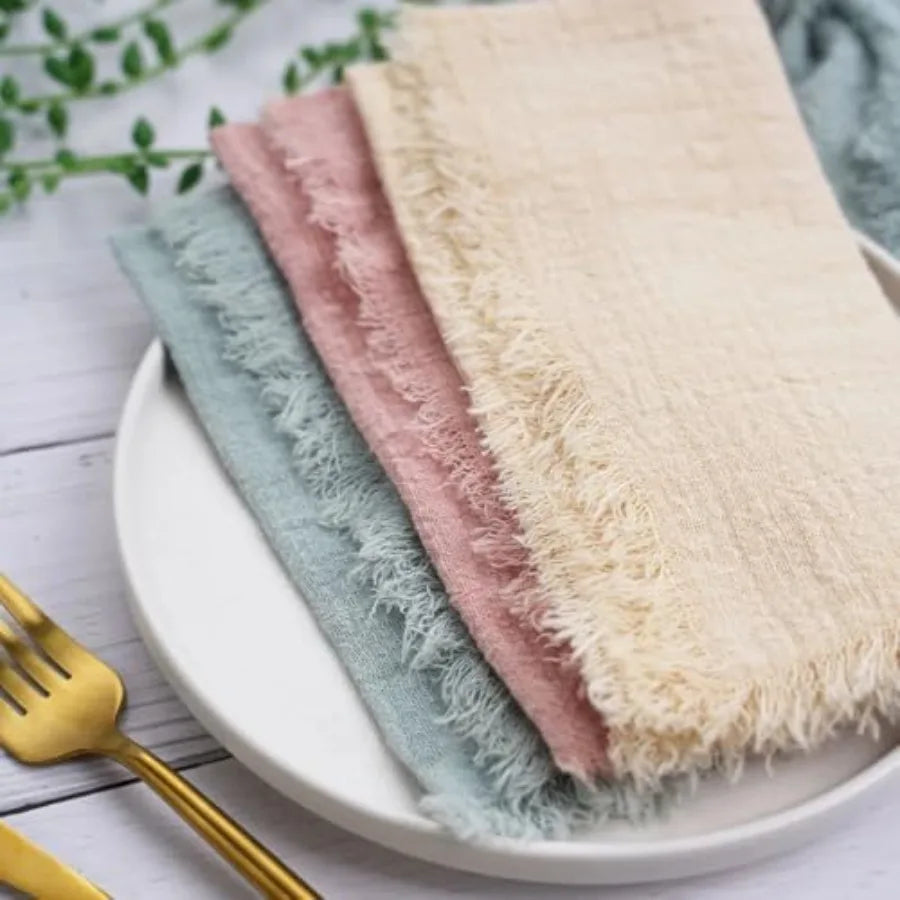 20pcs 41x41cm Cloth Napkins Cotton Gauze Napkin Tea Towels Retro Cheesecloth for Party Christmas Table Decor Black