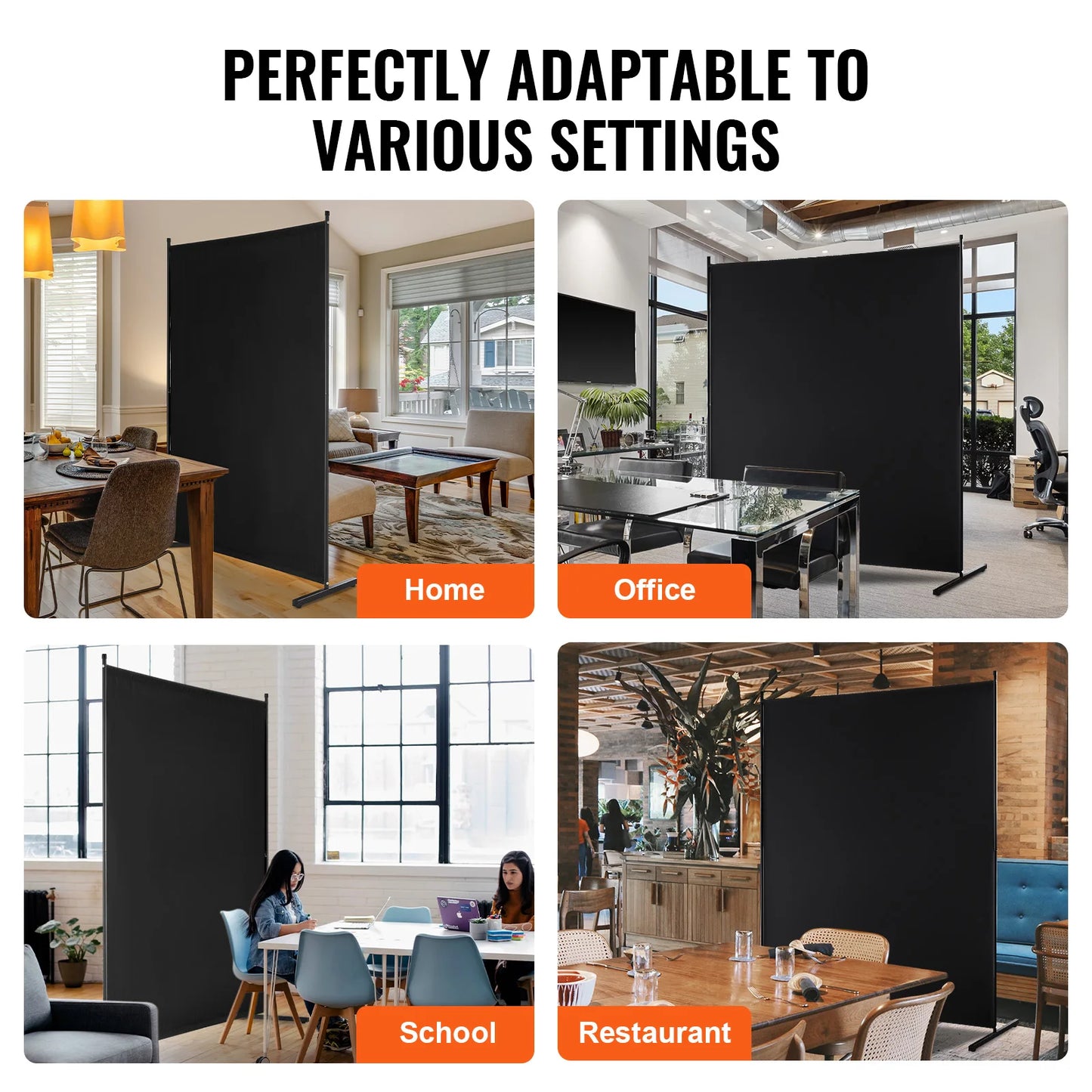SucceBuy 1/3/4/6Panels PET Polyester Soundproof Screen Folding Privacy Portable PartitionDivider for RoomSeparation Freestanding