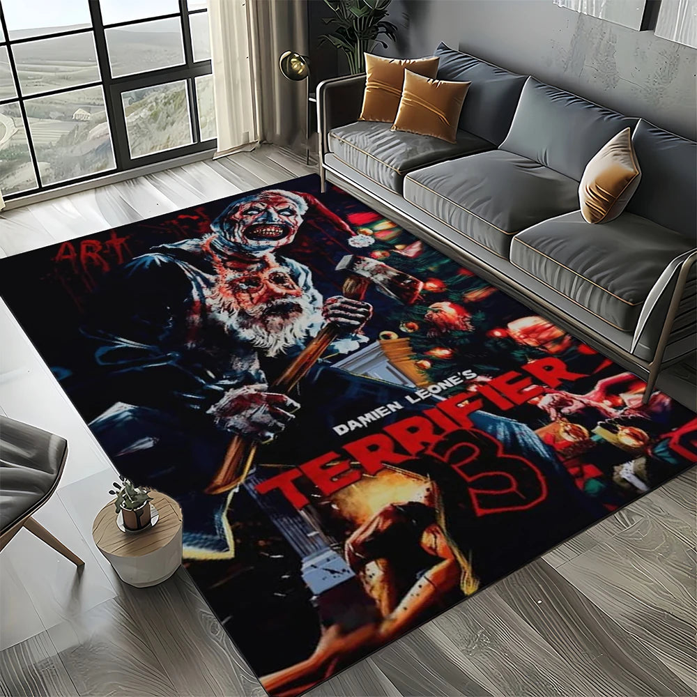 27 Style Terrifier Horror Movie Halloween Gift Area Rug Carpet for Living Room Bedroom Home Decor,kids Non-slip for Sofa Doormat