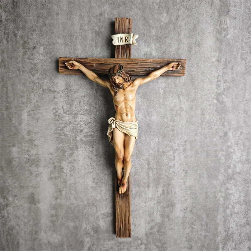 Easter Cross Resin Figurine Home Office Desktop Decoration Religious Holiday Ornament Gift Tabletop Art Sculpture For Christian