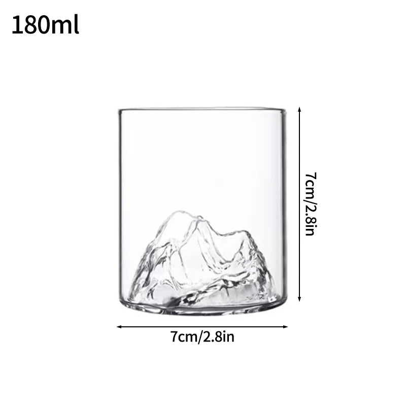 1/2pcs Glass Cup Mountain Whiskey Glass Transparent Beer Water Cup Milk Coffee Mug Tea Juice Drink Cup Bar Kitchen Drinkware
