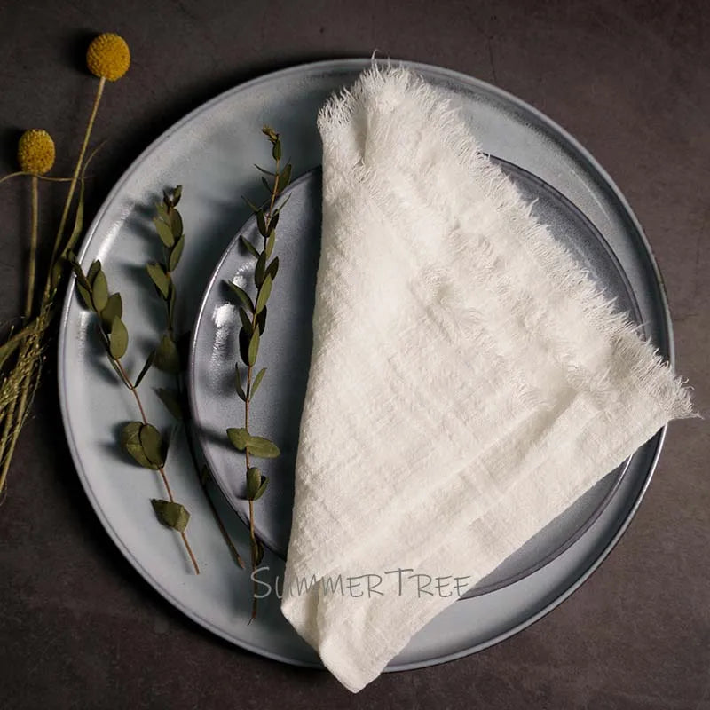 20PCS Large Napkins Cotton Gauze 41x41cm Muslin Cloth Tea Towels Dinner Retro Cheesecloth Wedding Party Rustic Table Decoration