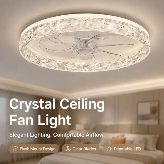 Modern Ceiling Fan With Light Remote Control Dimmable 6 Speeds DC Motor Low Noise LED Ceiling Fans Lamp For Living Room Bedroom