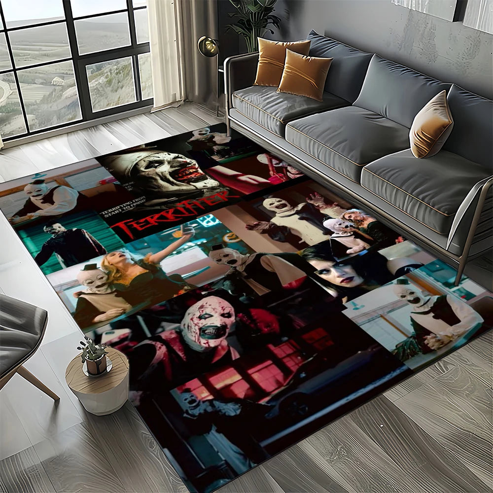 27 Style Terrifier Horror Movie Halloween Gift Area Rug Carpet for Living Room Bedroom Home Decor,kids Non-slip for Sofa Doormat