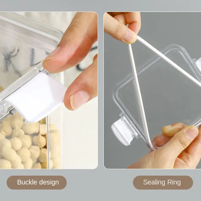 Large Capacity Sealed Jars Transparent Waterproof Kitchen Storage for Candy Dried Grains with Lid Fridge Airtight Storage Tank
